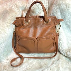 Steven by Steve Madden Cognac Leather  Top Handle Tote Handbag Shoulderbag